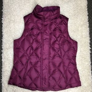 Eddie Bauer Sz XL Purple Quilted Duck Down Vest